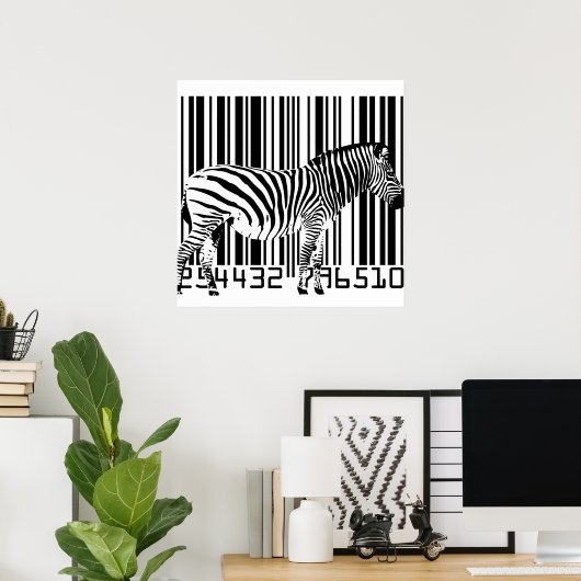 Zebra Barcode Art Poster (Thuiskantoor)