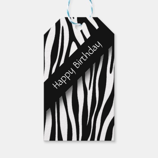 Zebra Birthday Cadeaulabel (Voorkant)