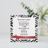 Zebra Birthday Party Kaart (Staand voorkant)