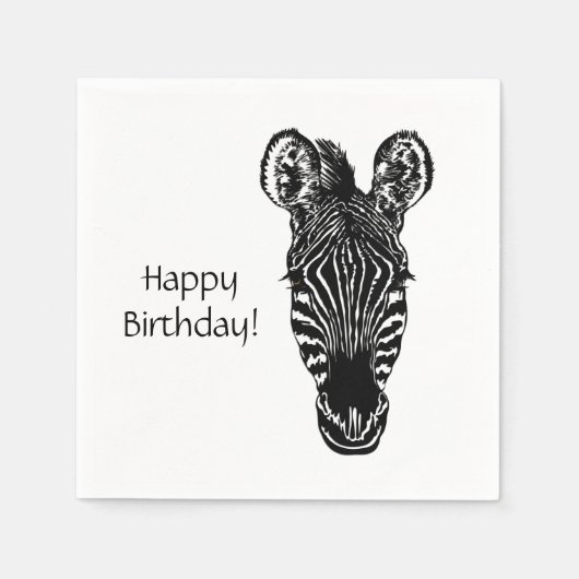 Zebra Birthday Servetten (Voorkant)