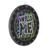 Zebra Black and Rainbow Wild me Dartbord (Voorkant Links)