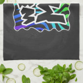 Zebra Black and Rainbow Wild me Theedoek (Gevouwen)