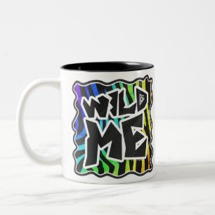 Zebra Black and Rainbow Wild me Tweekleurige Koffiemok