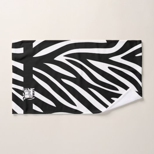 Zebra Black and White Jungle Safari Thème (Serviette à main)
