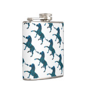 Zebra Black en Blue Silhouette Heupfles (Rechts)