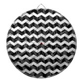 Zebra Black en Gray Chevron Dartbord (Voorkant)