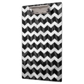 Zebra Black en Gray Chevron Klembord (Links)