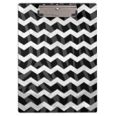 Zebra Black en Gray Chevron Klembord (Voorkant)