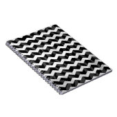 Zebra Black en Gray Chevron Notitieboek (Rechterzijde)