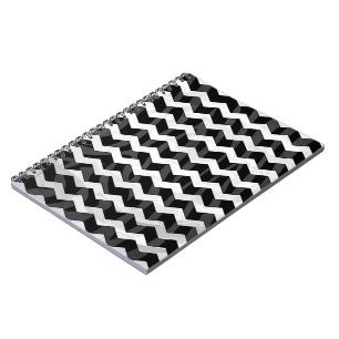 Zebra Black en Gray Chevron Notitieboek