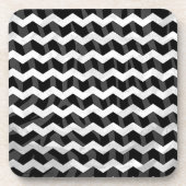 Zebra Black en Gray Chevron Onderzetter (Voorkant)