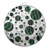 Zebra Black en Green Polka Dot Dartbord (Voorkant)