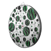 Zebra Black en Green Polka Dot Dartbord (Voorkant Rechts)