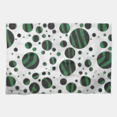 Zebra Black en Green Polka Dot Theedoek (Horizontaal)