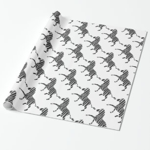 Zebra Black en Light Grey Silhouette Cadeaupapier
