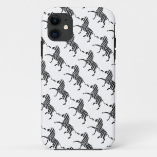 Zebra Black en Light Grey Silhouette iPhone 11 Hoesje