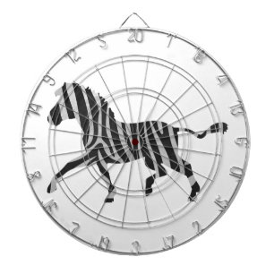 Zebra Black en Light Grey Silhouette Dartbord