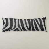 Zebra Black en Light Grey Silhouette Lichaamskussen (Achterkant)