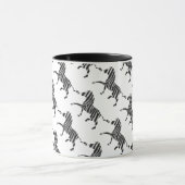 Zebra Black en Light Grey Silhouette Mok (Midden)