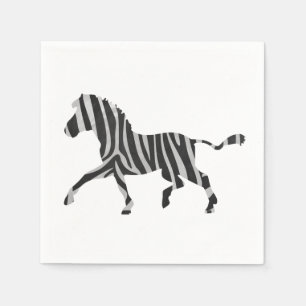 Zebra Black en Light Grey Silhouette Servet