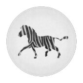 Zebra Black en Light Grey Silhouette Snijplank (Voorkant)