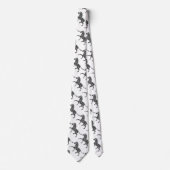 Zebra Black en Light Grey Silhouette Stropdas (Voorkant)