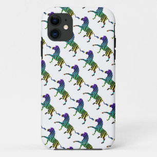 Zebra Black en Rainbow Silhouette iPhone 11 Hoesje