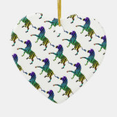Zebra Black en Rainbow Silhouette Keramisch Ornament (Voorkant)