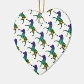 Zebra Black en Rainbow Silhouette Keramisch Ornament (Links)