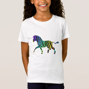 Zebra Black en Rainbow Silhouette T-shirt