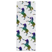 Zebra Black en Rainbow Silhouette Wijn Cadeautas (Voorkant)