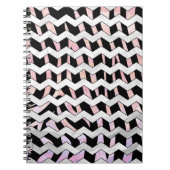 Zebra Black en Roze Chevron Notitieboek (Voorkant)