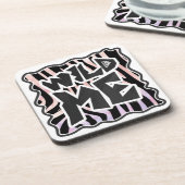 Zebra Black en Roze Wilde mij Onderzetter (Linkerzijde)