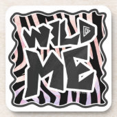 Zebra Black en Roze Wilde mij Onderzetter (Voorkant)