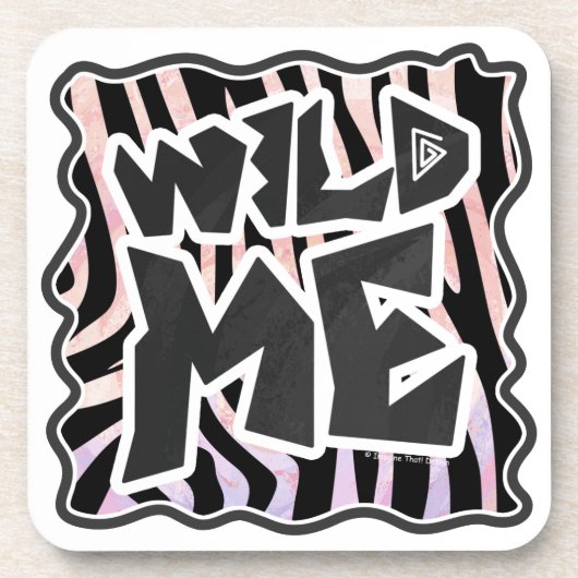 Zebra Black en Roze Wilde mij Onderzetter (Voorkant)