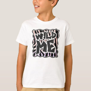 Zebra Black en Roze Wilde mij T-shirt