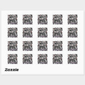 Zebra Black en Roze Wilde mij Vierkante Sticker (Vel)