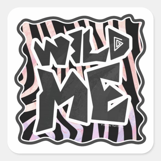 Zebra Black en Roze Wilde mij Vierkante Sticker (Voorkant)