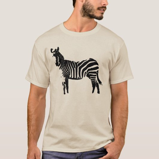 Zebra Black Silhouette T-Shirt (Voorkant)