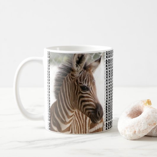 Zebra Black & White Checkered Mug (Avec donut)