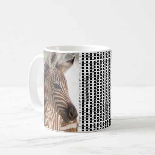 Zebra Black & White Checkered Mug (Devant gauche)