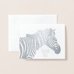 Zebra Blank All Occasion Wildlife Silver Folie Kaarten