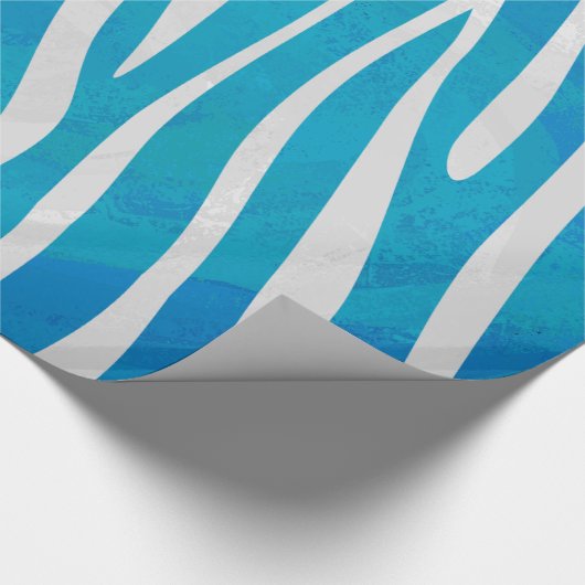 Zebra Blauw en wit afdrukken Cadeaupapier (Hoek)