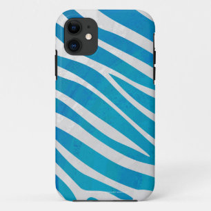 Zebra Blauw en wit afdrukken iPhone 11 Hoesje