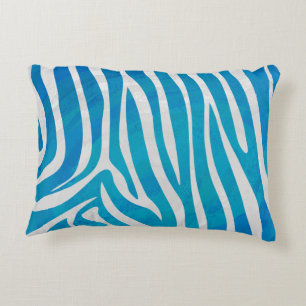 Zebra Blauw en wit afdrukken Decoratief Kussen