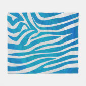 Zebra Blauw en wit afdrukken Fleece Deken (Voorkant (Horizontaal))