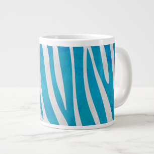 Zebra Blauw en wit afdrukken Jumbo Beker