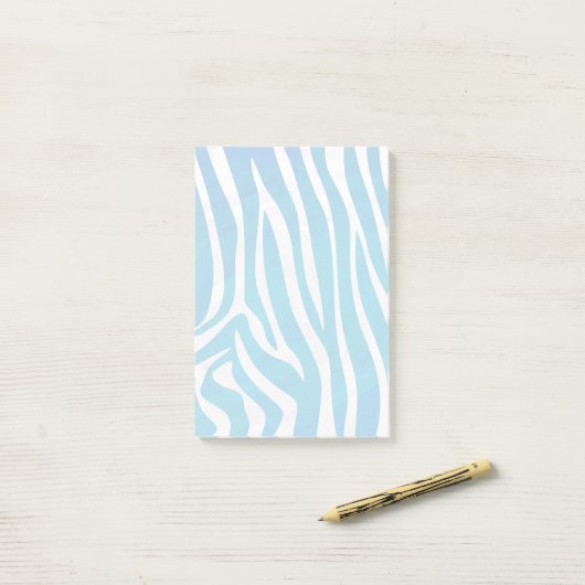 Zebra Blauw en wit afdrukken Post-it® Notes (Op bureau)