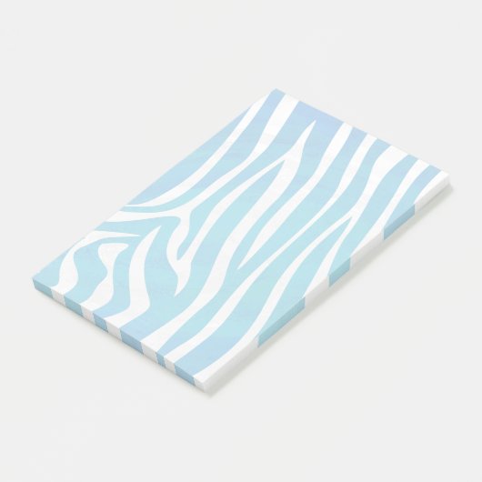Zebra Blauw en wit afdrukken Post-it® Notes (Schuin)