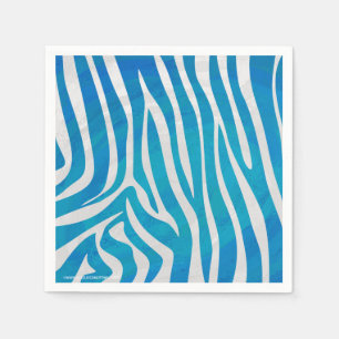 Zebra Blauw en wit afdrukken Servet